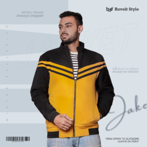 Exclusive  Bikers Winter Jacket | Black - Yellow